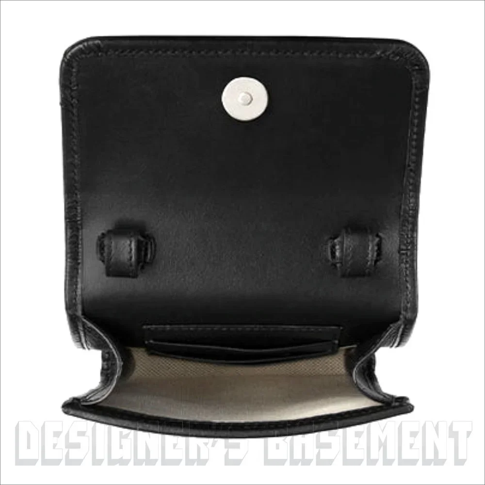 GUCCI black GG TENNIS smooth Perforated GUCCISSIMA Leather CrossBody PHONE bag🎁
